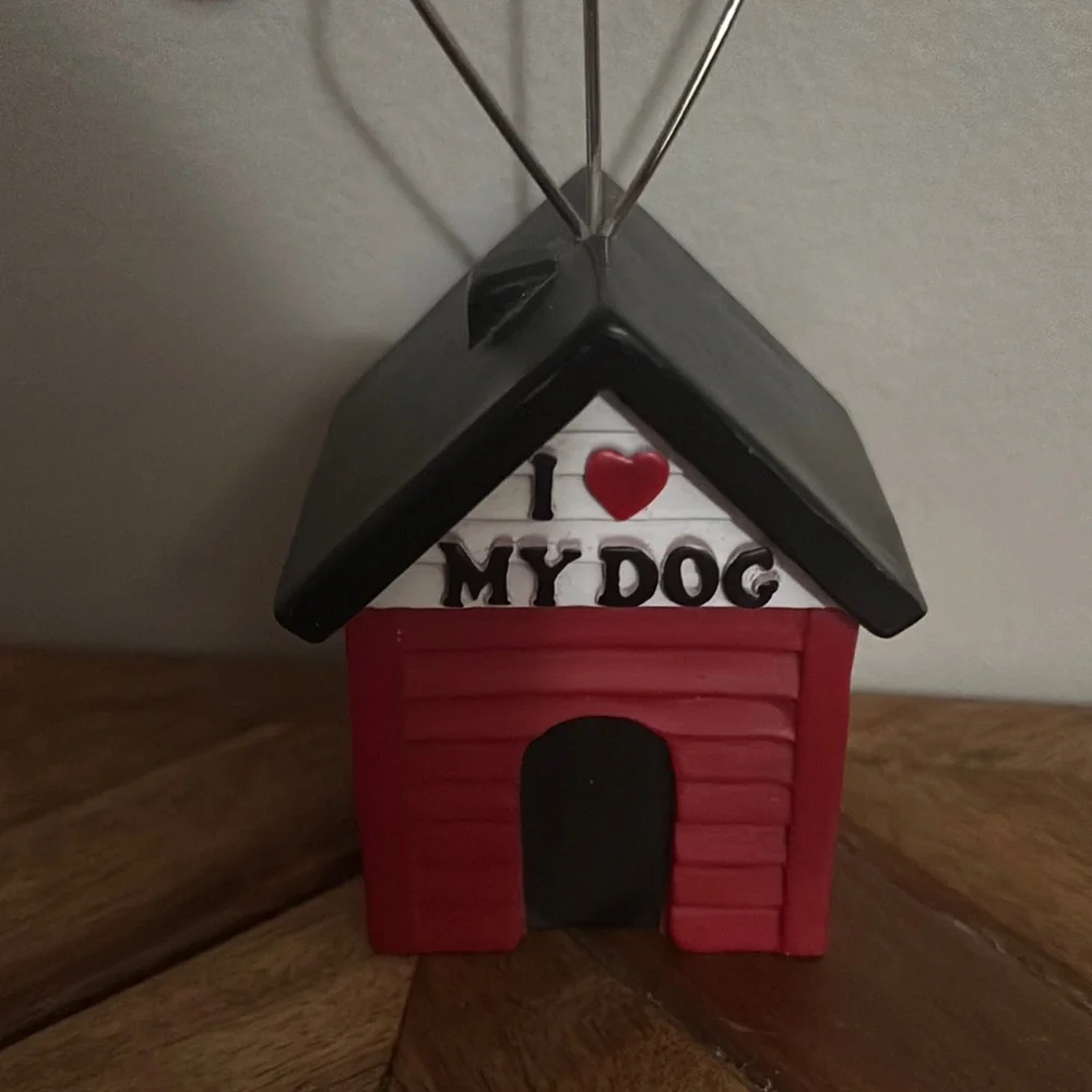 Red and Black Dog House Picture Frame